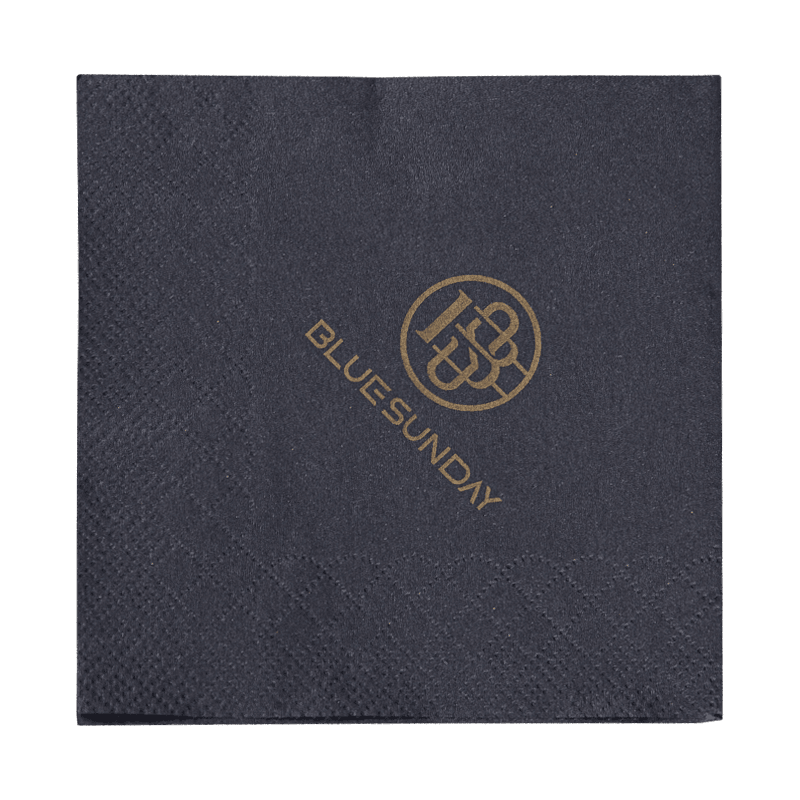 Naipcíní Páipéar Dubh 23x23 Le Priontáil Óir SJ4201