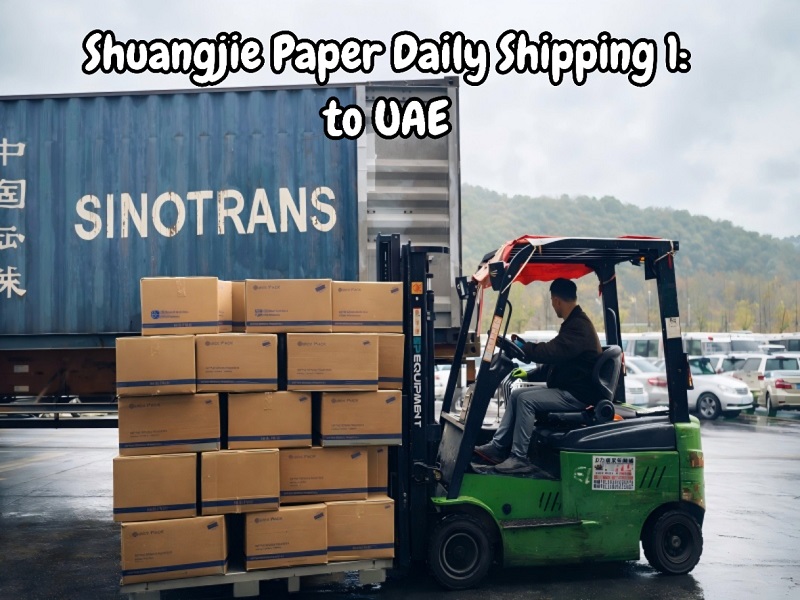 Longa Páipéir Shuangjie Coimeádán Iomlán na Naipcíní Airleagtha go UAE ó Ningbo Port